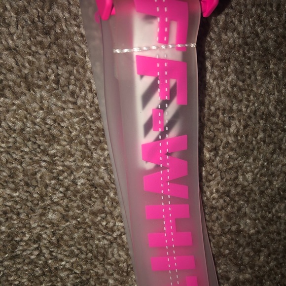 Off-White Rubber Industrial Belt in Fuchsia main image 4